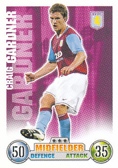 Craig Gardner Aston Villa 2007/08 Topps Match Attax #25